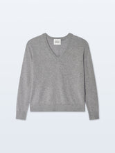 White & Warren Grey Heather Cashmere V Neck