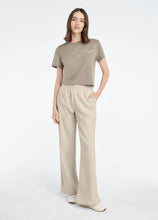 Favorite Daughter Cropped Signature Logo Tee in Taupe Gradenia