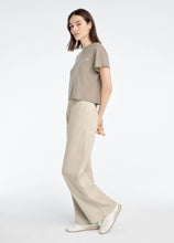 Favorite Daughter Cropped Signature Logo Tee in Taupe Gradenia