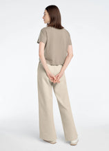 Favorite Daughter Cropped Signature Logo Tee in Taupe Gradenia