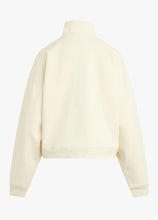 Favorite Daughter Half Zip Sweatshirt in Gardenia/Light Sage