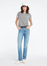 Favorite Daughter Collegiate Chest Logo Ringer Tee in Heather Grey