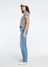 Favorite Daughter Collegiate Chest Logo Ringer Tee in Heather Grey