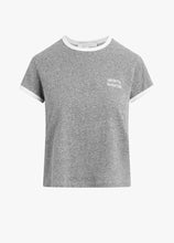 Favorite Daughter Collegiate Chest Logo Ringer Tee in Heather Grey