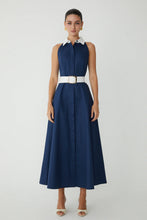 JS71 Collared Maxi Dress in Navy