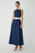 JS71 Collared Maxi Dress in Navy