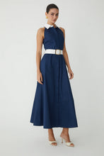 JS71 Collared Maxi Dress in Navy