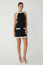 JS71 Sleeveless High Neck Dress in Black/White