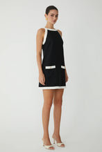 JS71 Sleeveless High Neck Dress in Black/White