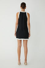 JS71 Sleeveless High Neck Dress in Black/White