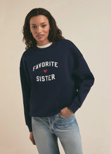 Favorite Daughter Favorite Sister Heart Logo Sweatshirt in Navy