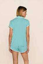 Eberjey Frida Whipstitch Shortie PJ Set in Blue Lagoon