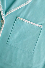 Eberjey Frida Whipstitch Shortie PJ Set in Blue Lagoon