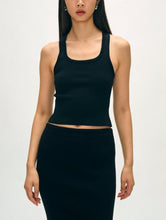 White & Warren Viscose Blend Ribbed Tank in Black