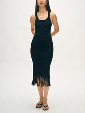 White & Warren Viscose Blend Ribbed Tank in Black