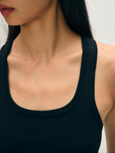 White & Warren Viscose Blend Ribbed Tank in Black