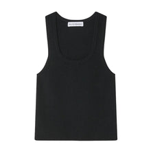 White & Warren Viscose Blend Ribbed Tank in Black