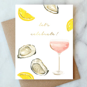 Oysters & Rose Let’s Celebrate Greeting Card