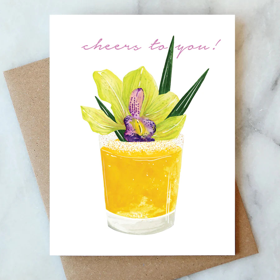 Tropical Cocktail Cheers to You Greeting Card