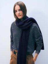White & Warren Cashmere Travel Wrap in Deep Navy