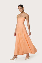 Lusana Talia Pintuck Linen Maxi Dress in Sorbet