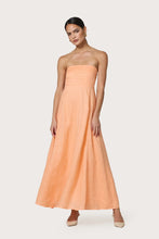 Lusana Talia Pintuck Linen Maxi Dress in Sorbet