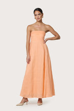 Lusana Talia Pintuck Linen Maxi Dress in Sorbet
