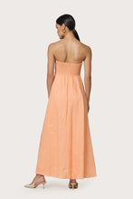 Lusana Talia Pintuck Linen Maxi Dress in Sorbet