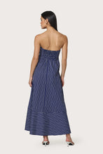 Lusana Timothy Poplin Maxi Dress in Indigo Stripe