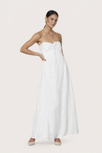 Lusana Melody Linen Maxi Dress in White