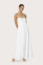 Lusana Melody Linen Maxi Dress in White