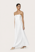 Lusana Melody Linen Maxi Dress in White