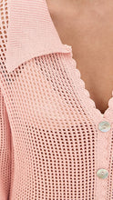 Show Me Your Mumu Button Up Coverup in Peachy Pink Crochet