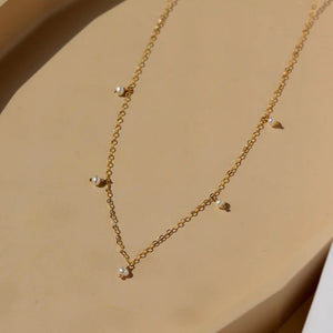 Mini Freshwater Pearl Gold Necklace