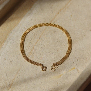 Double Chain Link Gold Bracelet