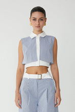 JS71 Veda Top in Blue/White