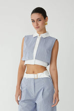 JS71 Veda Top in Blue/White