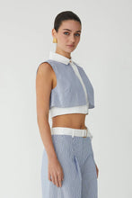 JS71 Veda Top in Blue/White