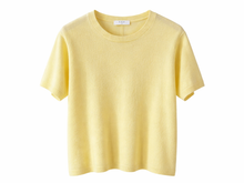 One Grey Day Sloane Cashmere T-Shirt in Lemon