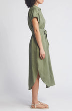 Tommy Bahama Coastalina Linen Midi Shirt Dress in Dk Fern