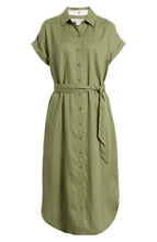 Tommy Bahama Coastalina Linen Midi Shirt Dress in Dk Fern