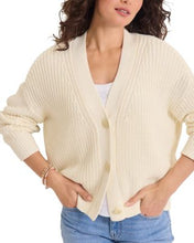 Tommy Bahama Zoe Cotton Shaker Stitch Cardigan in Bleached Sand
