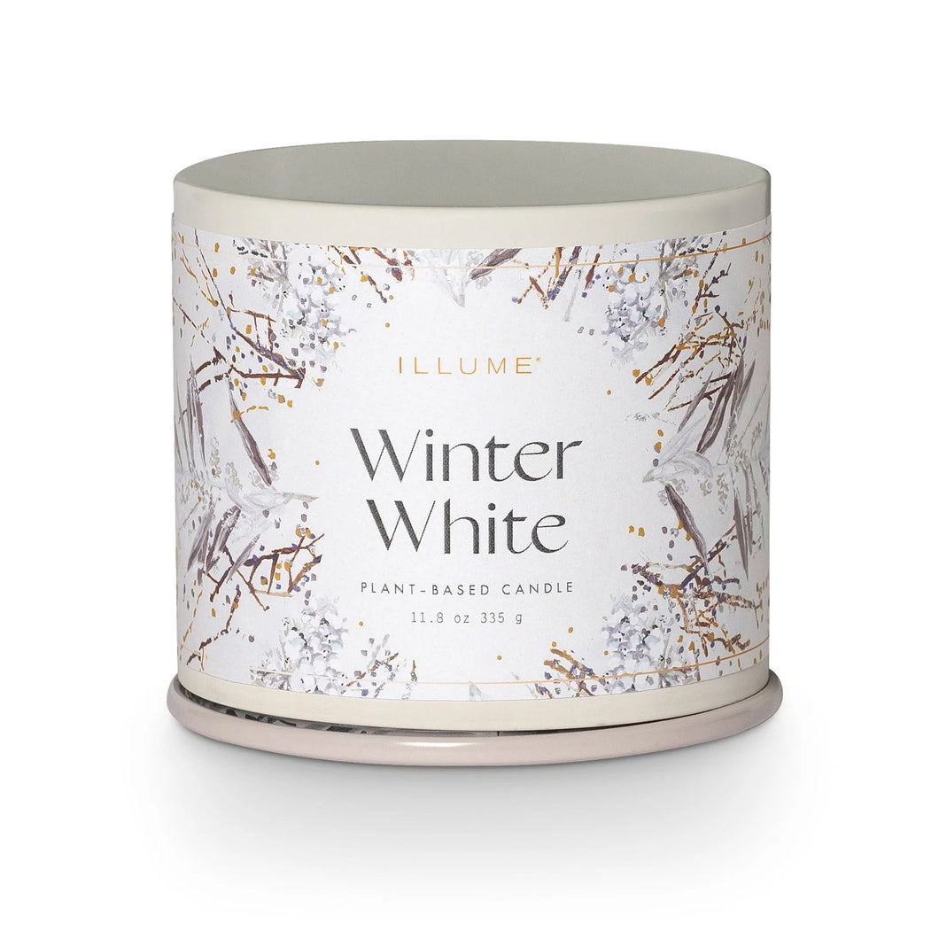 Winter White Tin Lid Candle