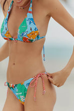 Seafolly Viva Vacation Longline Slide Tri Top Tie Side Hipster Bikini in Powder Blue