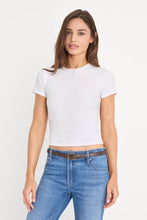 Good American The Rib Baby Tee in White