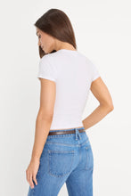 Good American The Rib Baby Tee in White