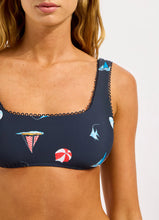 Seafolly Beach Club Square Neck Tank Bra Retro Pant Bikini in Navy