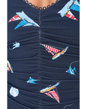 Seafolly Beach Club V Neck One Piece in Navy