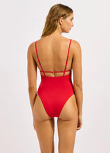 Seafolly Collective V Neck One Piece in Cosmo Red