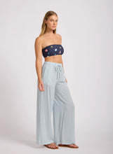 Seafolly Beach Wide Leg Pant in Powder Blue Stripe
